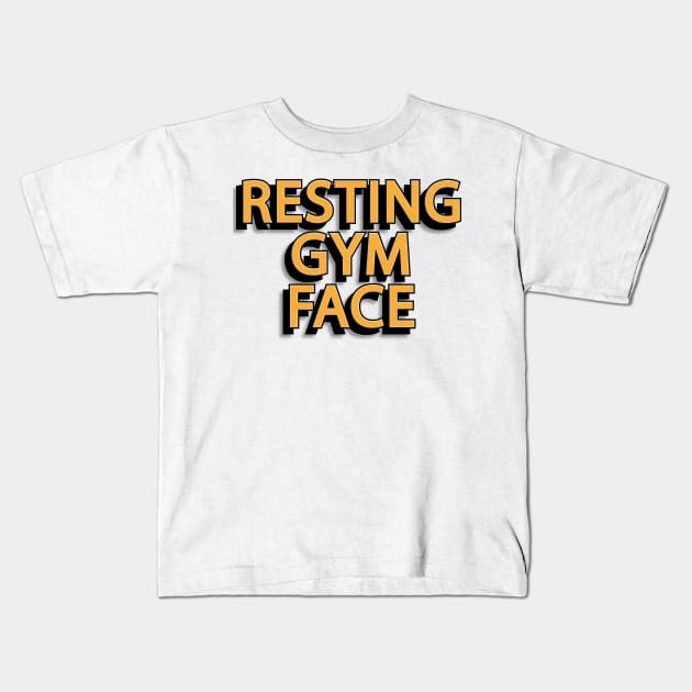 Resting Gym Face Kids T-Shirt by djwalesfood